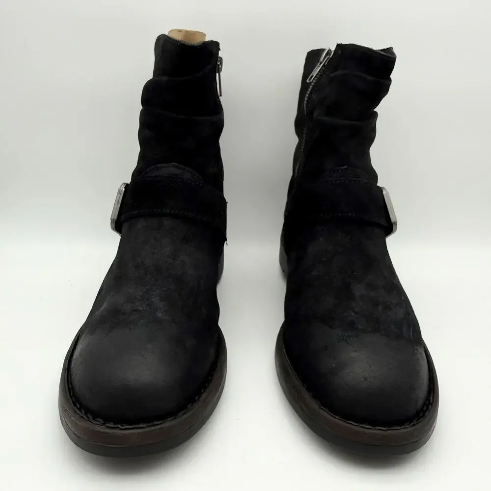 Born Womens Midway Slouch Ankle Booties US 9.5 M EU 40 Black Leather NIB